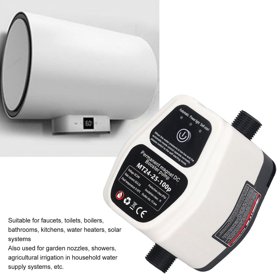 Druckerhöhungspumpe, Warmwasserbereiter-Druckerhöhungspumpe 100–240 V, Leise, 25 L, Grosser Durchflu