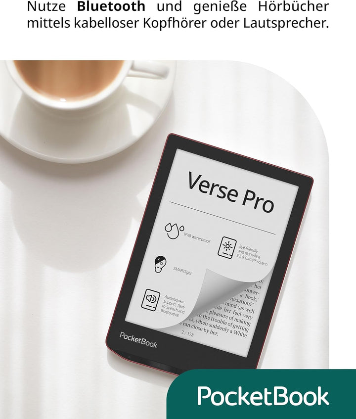 PocketBook e-Book Reader 'Verse Pro' (deutsche Version) 16 GB Speicher, IPX8, Bluetooth, 15,2 cm (6