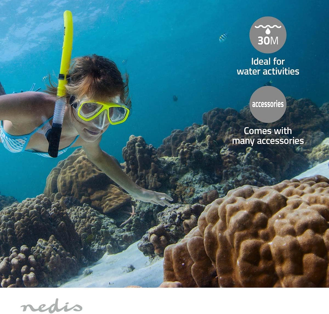 Nedis Action Cam | 4K@30fps | 16 MPixel | Wasserdicht bis: 30.0 m | 90 min | Wi-Fi | App erhältlich