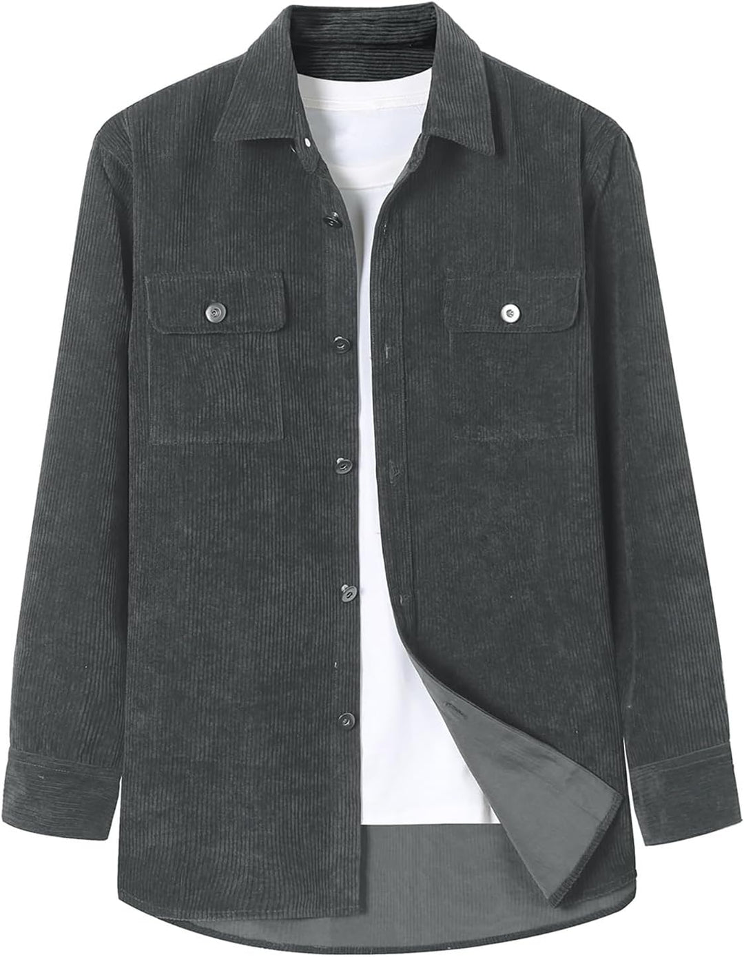 Elegancity Herren Hemd Cord Langarm Freizeithemd Männer Jacke Regular Fit Button Up Hemdjacke Mit Kl