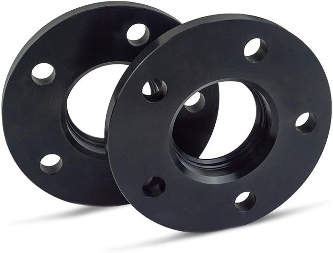 SCC Spurverbreiterung 12434W - schwarz eloxiert - LK: 112/5 NLB: 66,5 - 12mm - 2 Stück 12mm schwarz,