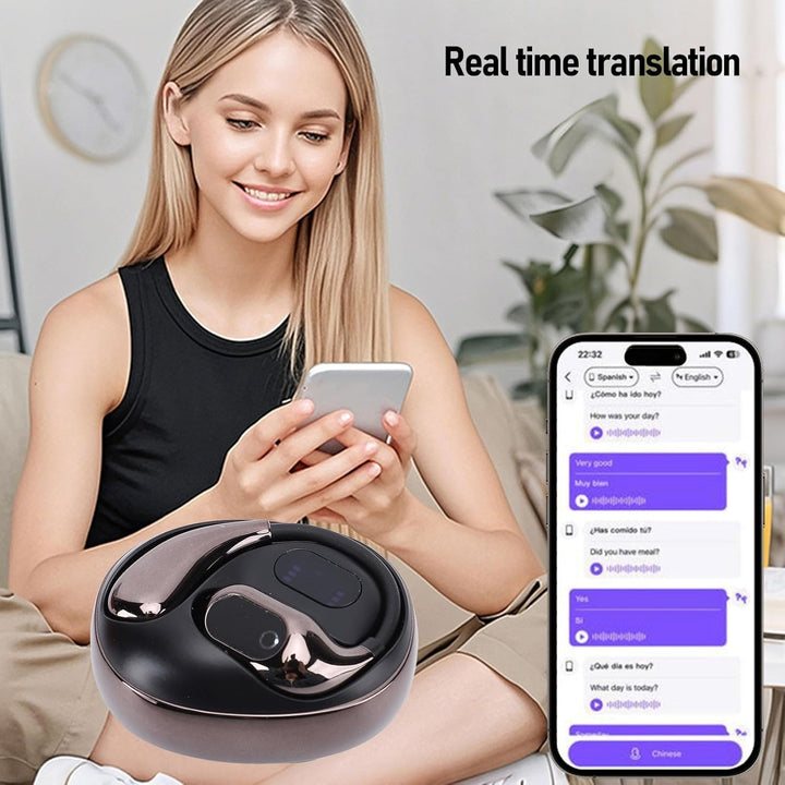 AI -Sprachübersetzer -Ohrhörer, Xg99 Echtzeit Bluetooth -Übersetzungs -Headset für 80 Sprachen, 4 Üb