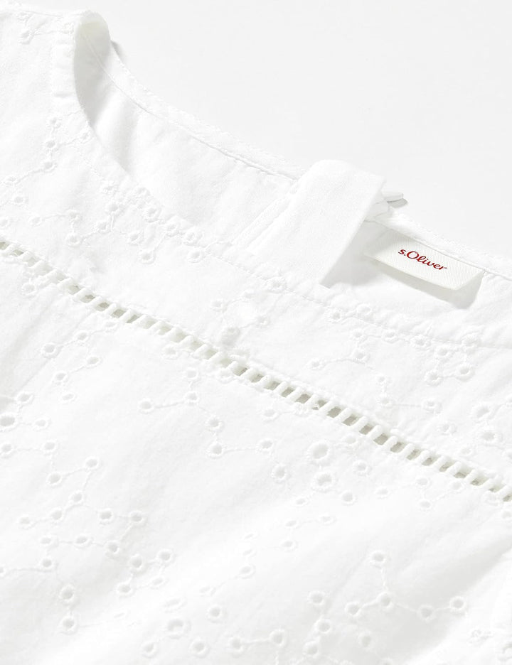 s.Oliver Mädchen Kleid, kurz 152 Weiss #F2f3f4, 152 Weiß #F2f3f4