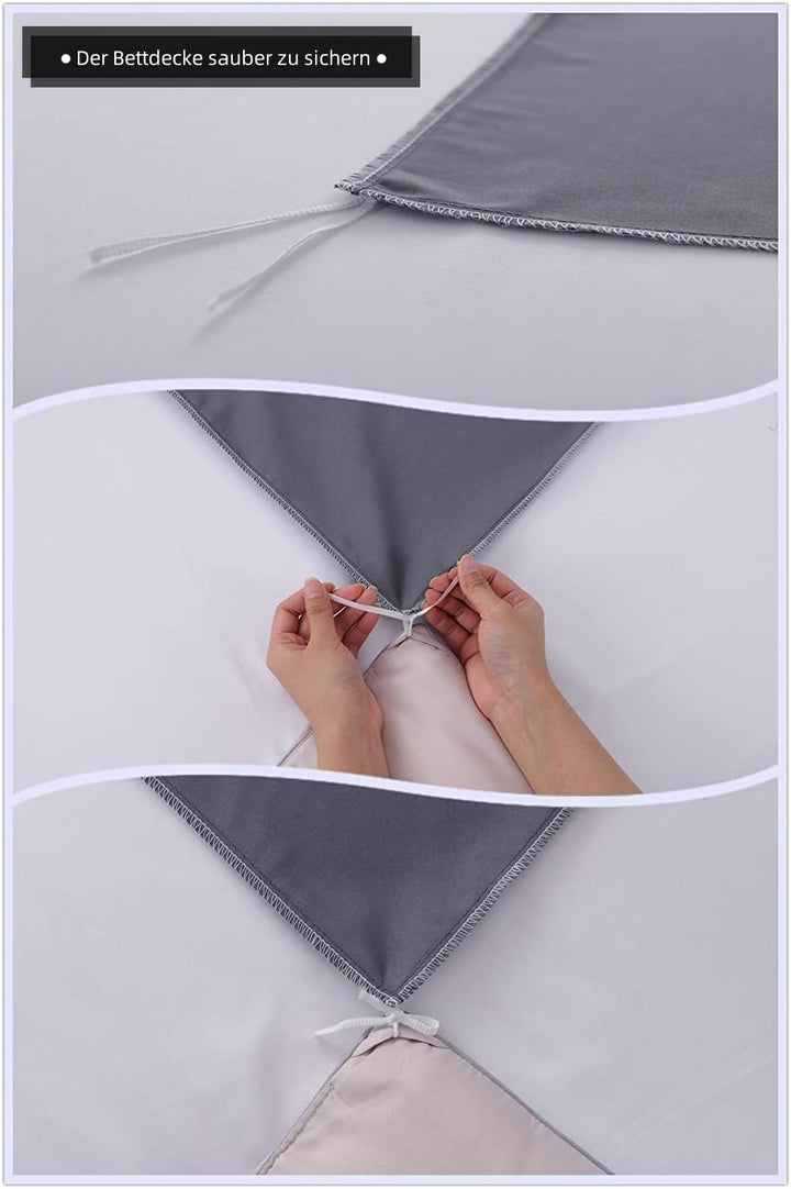 AYSW 100% Baumwolle Bettwäsche mit Reissverschluss 135x200 cm Hellgrau 1 Bettbezug mit 1 Kopfkissenb