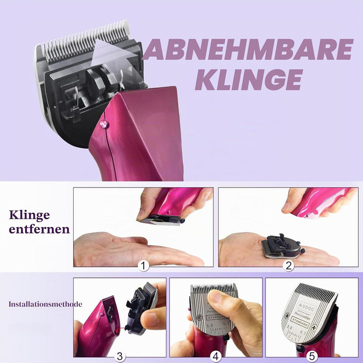 2er-Pack Professional Animal 5-in-1 Schnittlänge der Klinge verstellbar 0,7-3 mm, kompatibel mit Arc