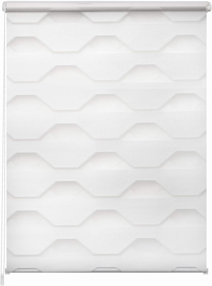 K-home Klemmfix-Doppelrollo Trapez, Weiss, 110 x 150 cm, 110 x 150 cm