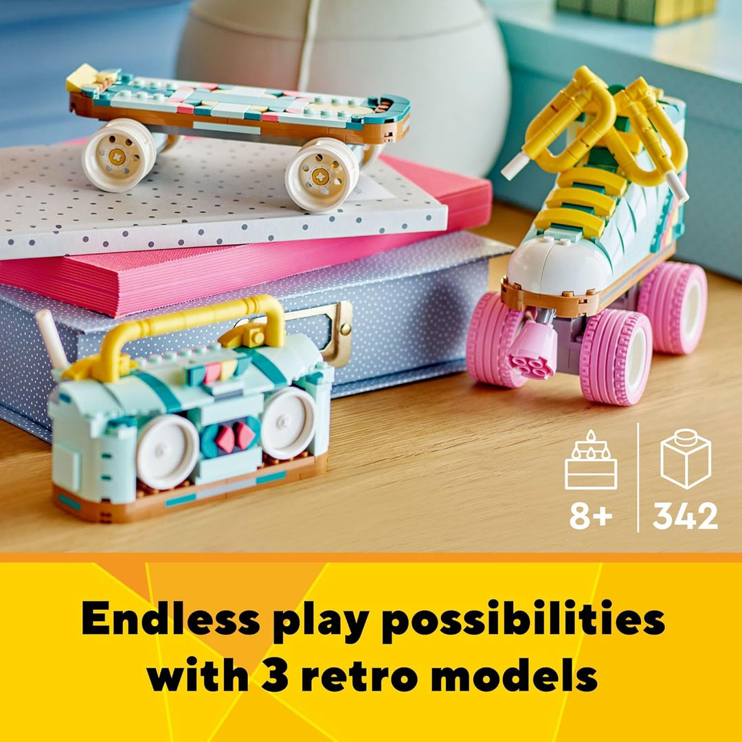 Lego Creator 3 in 1 Retro Rollschuh Bauset 31148, verwandelt Sich vom Rollschuhspielzeug zum Mini-Sk