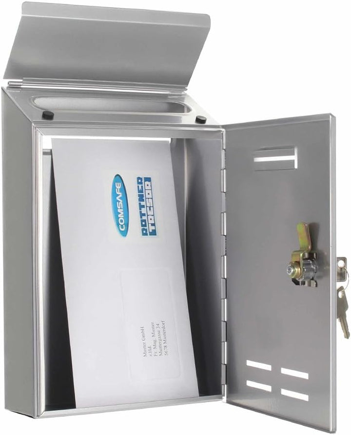 Rottner Stahl-Briefkasten Standard I, silber, T03662