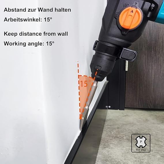 RANSENERS SDS-plus Fliesenmeissel Spatmeissel 2er Set, 165 x 75mm, mit 15° Arbeitswinkel, zum Fliese