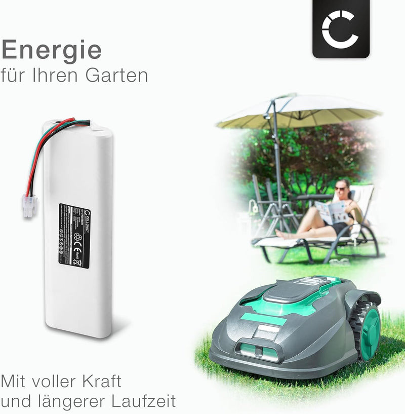 CELLONIC® 18V 3Ah Ersatz Akku kompatible mit Husqvarna Automower 210C, 220AC, 230 ACX, 260 ACX, G2,