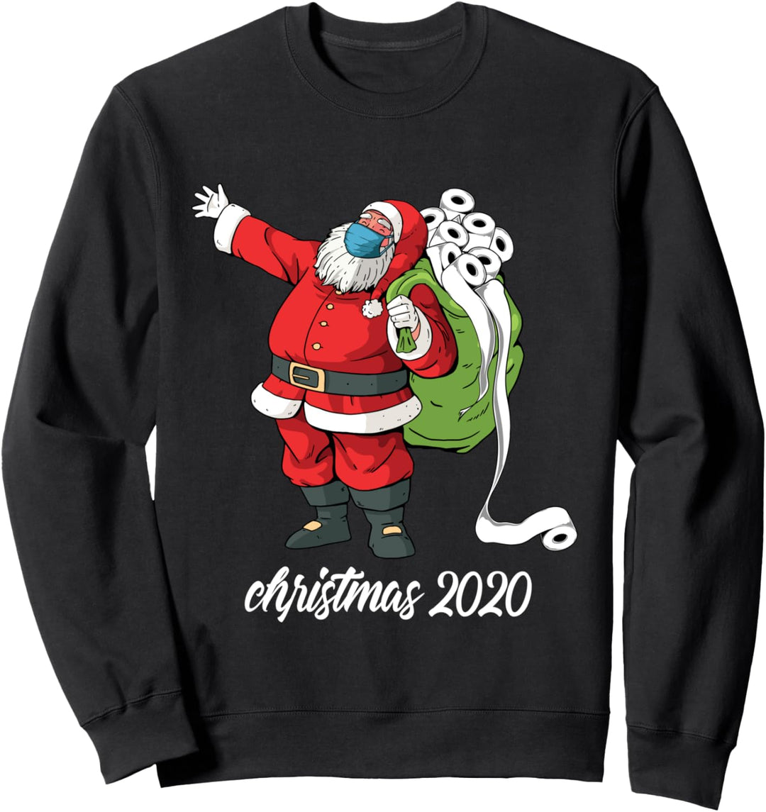 Santa with Face Mask and Toilet Paper Funny Christmas 2020 Sweatshirt