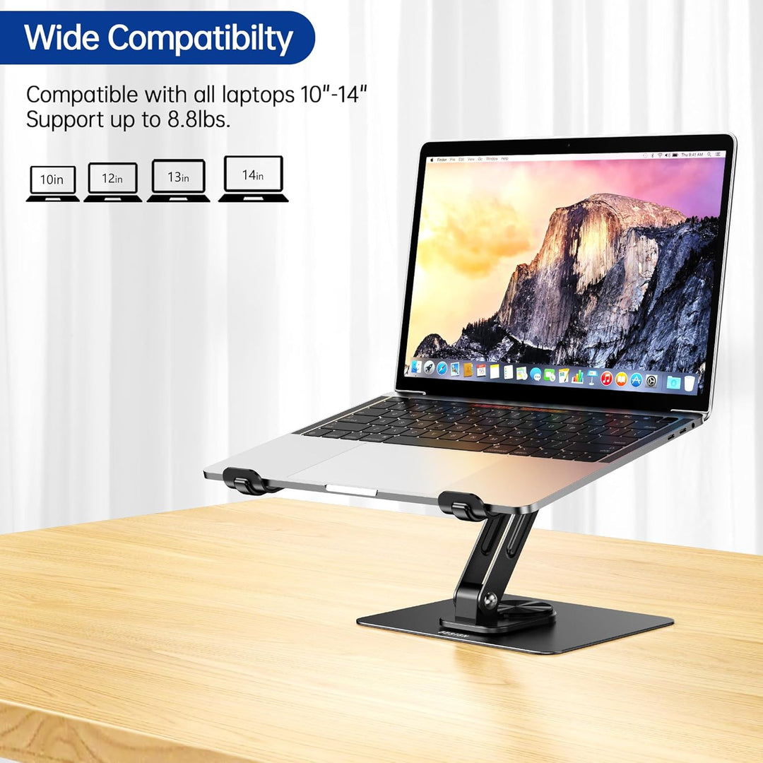 BESIGN LS12 Laptop ständer mit 360 Drehbarer Basis, Verstellbarer ergonomischer Notebook-Ständer, La
