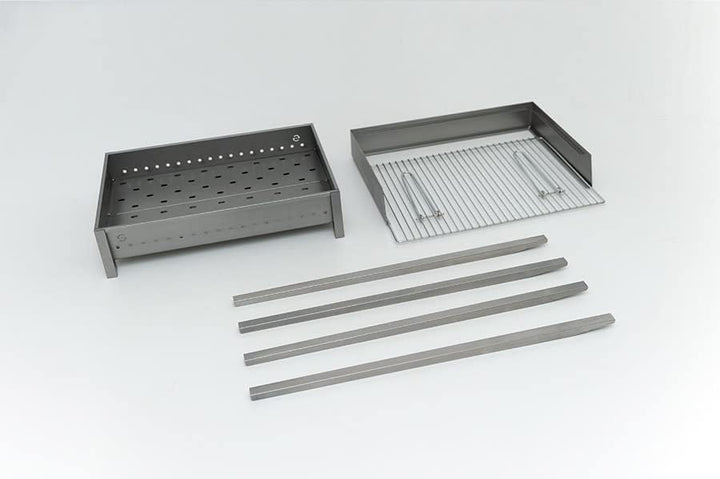 LISA Vesuvio Kohlegrill 60 x 40 cm - Aluminiumeisen - abnehmbare Füsse mit Bajonettanschluss
