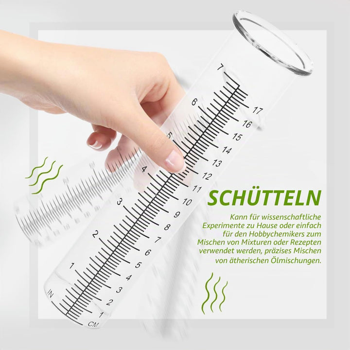 DOITOOL 2 Stück Regenmesser Ersatzglas - 21x5,6cm Frostsicher Borosilikat Glas Messzylinder - Klares