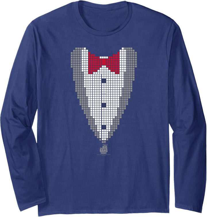 The Big Bang Theory Pixelated Tux Langarmshirt