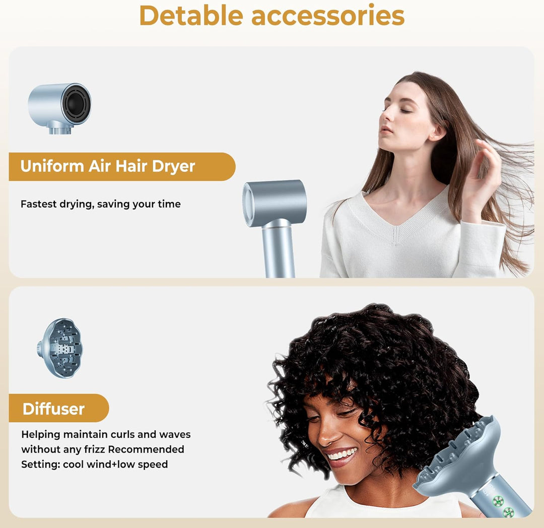 OKWRAP Airstyler, Hair Styler Set 7 in 1 With 110000 U/Min Hochtouriger Motor Haartrockner Warmluftb