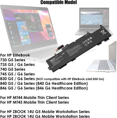 BLESYS 933321-855 Akku für HP EliteBook 820 G5, EliteBook 830 G5, EliteBook 830 G6, EliteBook 840 G5