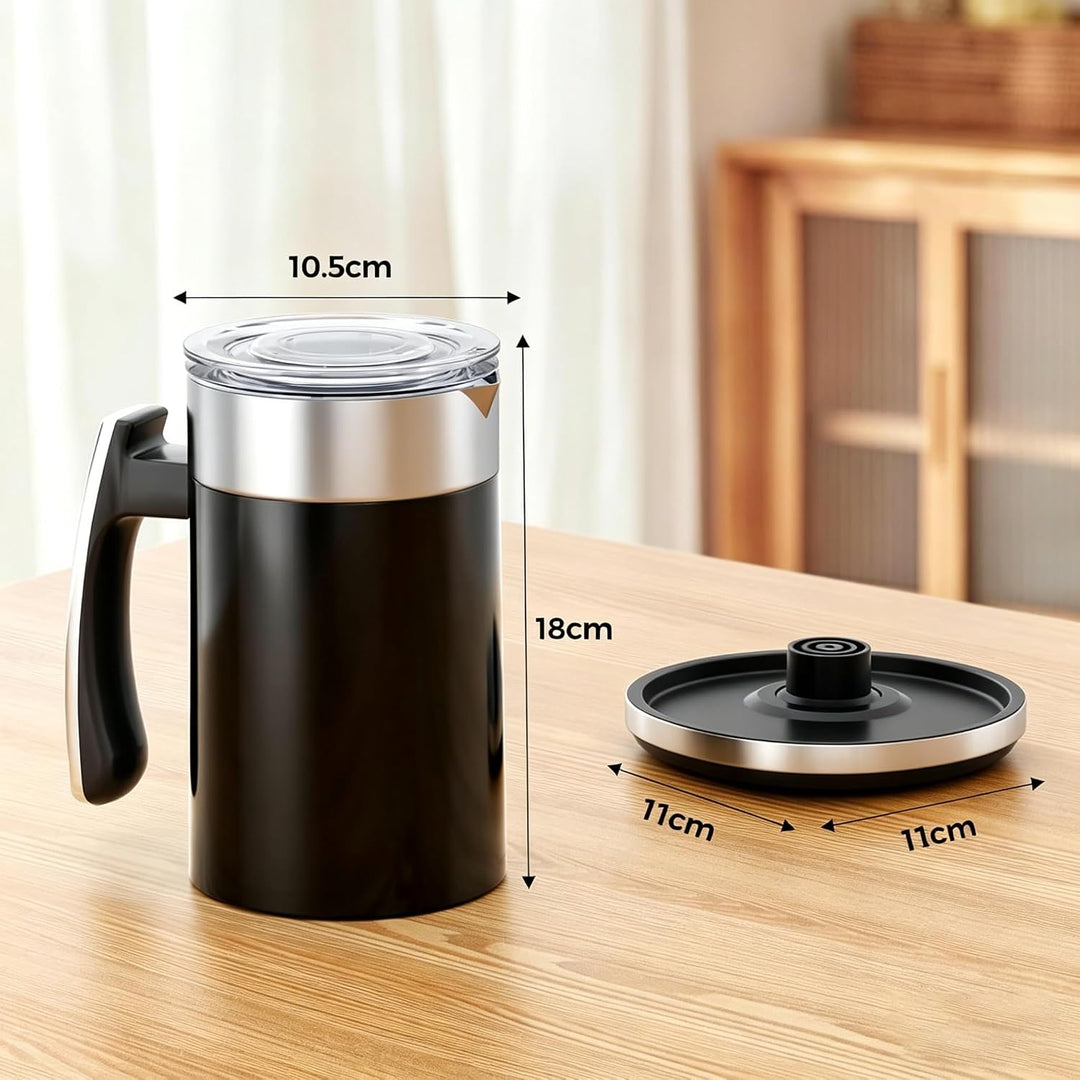 Automatischer Milchaufschäumer Heiss Kalt, 400W Magnet Rührer, 600ml Edelstahl, 6-in-1 Multifunktion