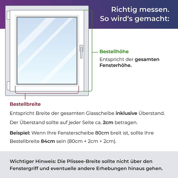 SchattenFreude Waben-Plissee für Fenster | 100% verdunkelnd/Blackout | Mit Klemm-Haltern | Klemmfix