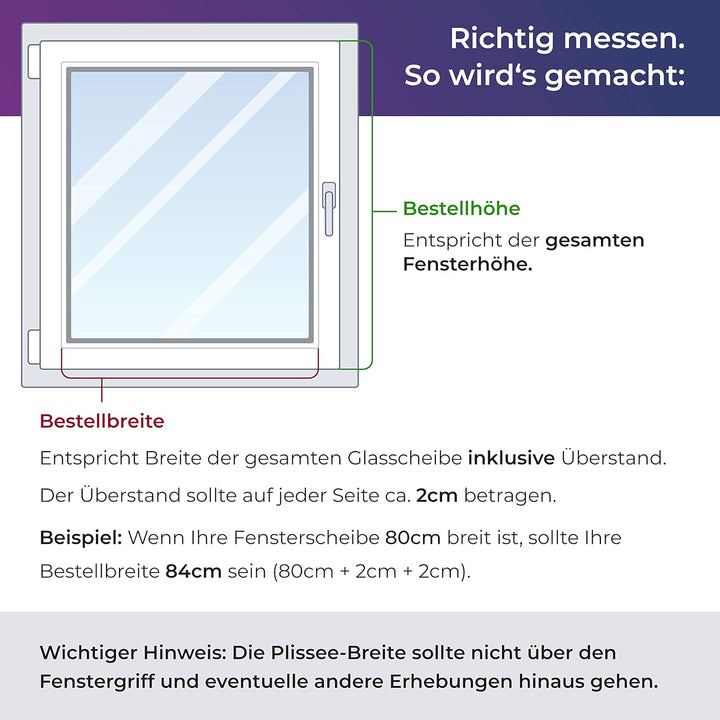 SchattenFreude Waben-Plissee für Fenster | 100% verdunkelnd/Blackout | Mit Klemm-Haltern | Klemmfix