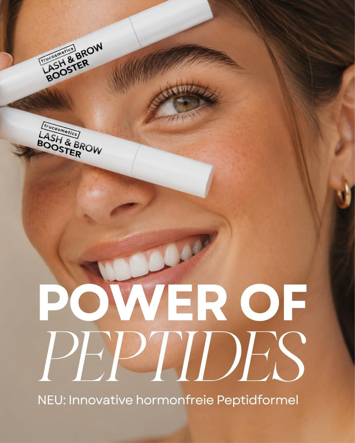LASH &amp; BROW PEPTIDE SERUM – Hormonfreies Wimpern- &amp; Augenbrauenserum mit 4-Peptide-Komplex – längere
