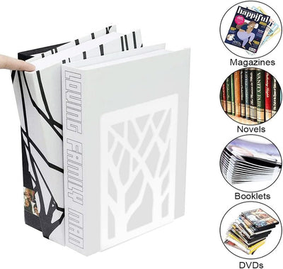 DIFIT Buchstütze, Buchstützen, 5 Parr(= 10 Stück) Metall Buchstützen, Weiss Bücherstütze Book Holder