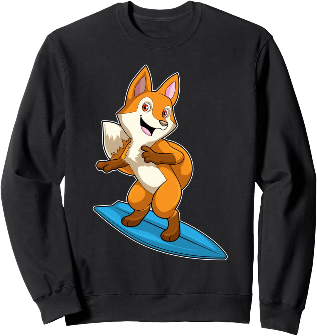 Fuchs Surfer Surfbrett Wassersport Sweatshirt