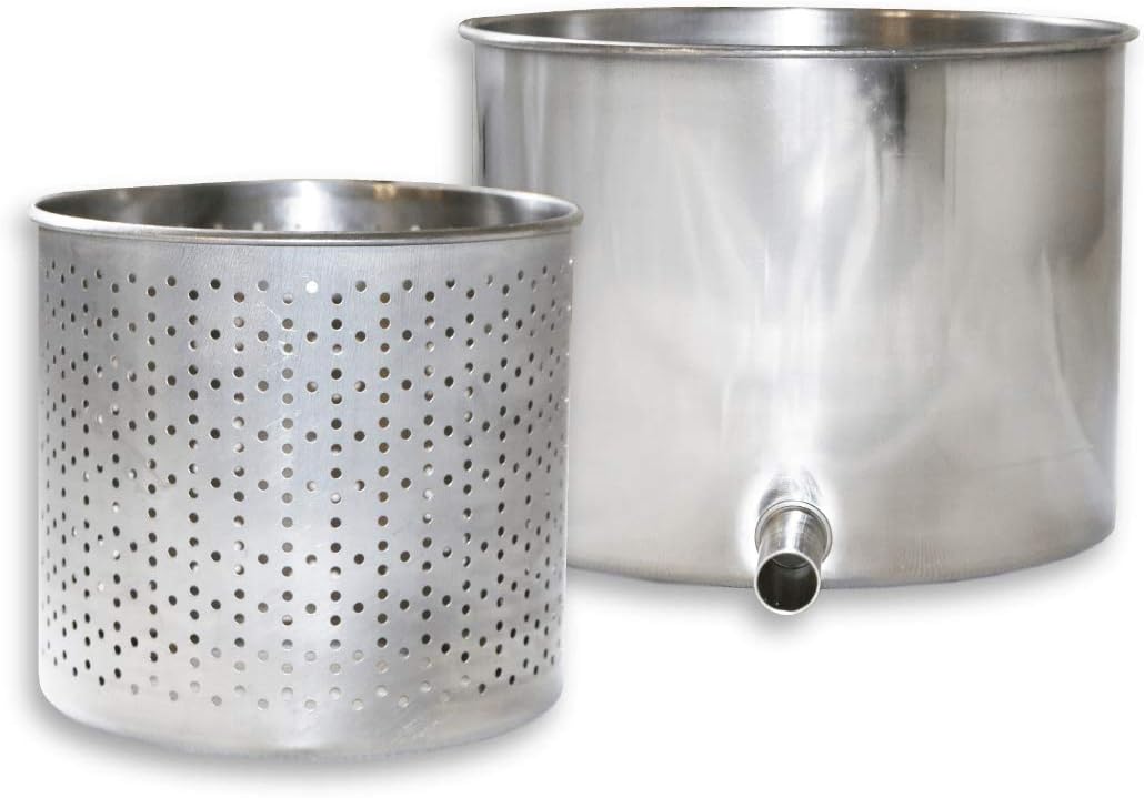 KAESE-SELBER.DE Käsepresse (Edelstahl/Alu) + 1200 g Käseform inkl. Pressdeckel -Qualitätsprodukt-