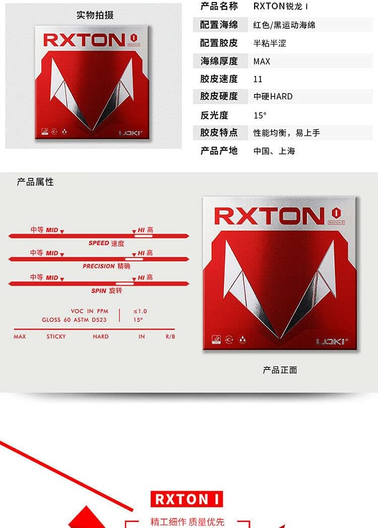 Loki Tischtennisbelag RXTON I, rot