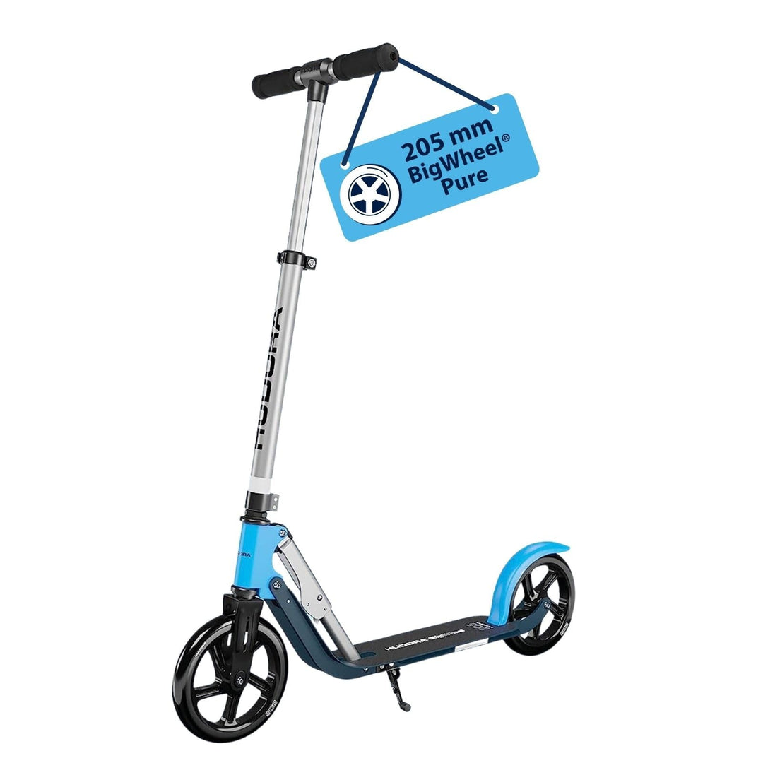 HUDORA BigWheel Pure Scooter - Stabiler Aluminium-Roller mit Ständer - Höhenverstellbarer & zusammen