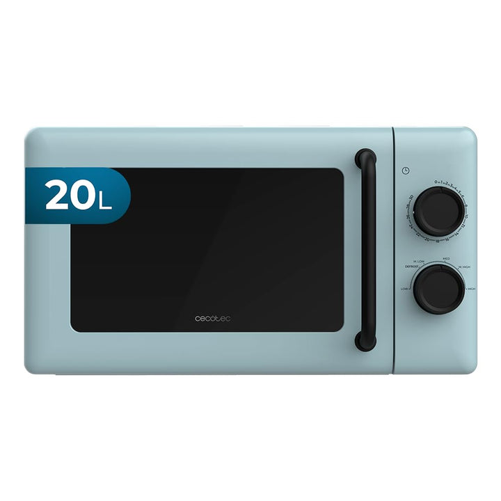 Cecotec Mechanische Mikrowelle 20L Proclean 3010 Blau. 700 W, 6 Leistungsstufen, Auftaumodus, Garzei