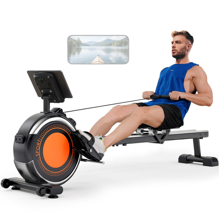 Dripex Rudergerät für Zuhause, Rudergeräte bis 160 kg Belastbar, Magnetisches Rudergerät mit 16 Wide