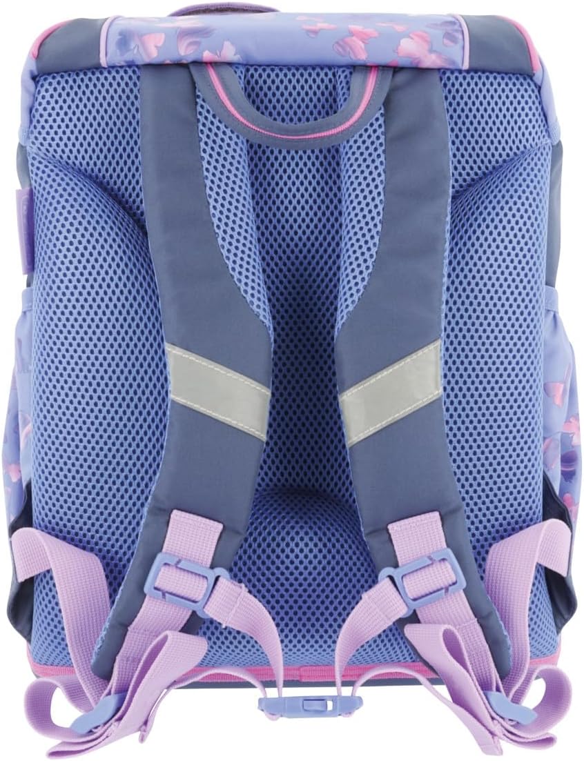Herlitz Schulranzen Set 6-teilig Butterfly Paradise Ergonomische Ultraleichte Schultasche 1.Klasse J