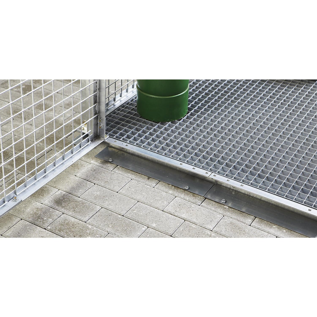 Bauer | Gasflaschen-Gittercontainer | mit Dach und Einflügeltor | BxT 2400 x 1500 mm