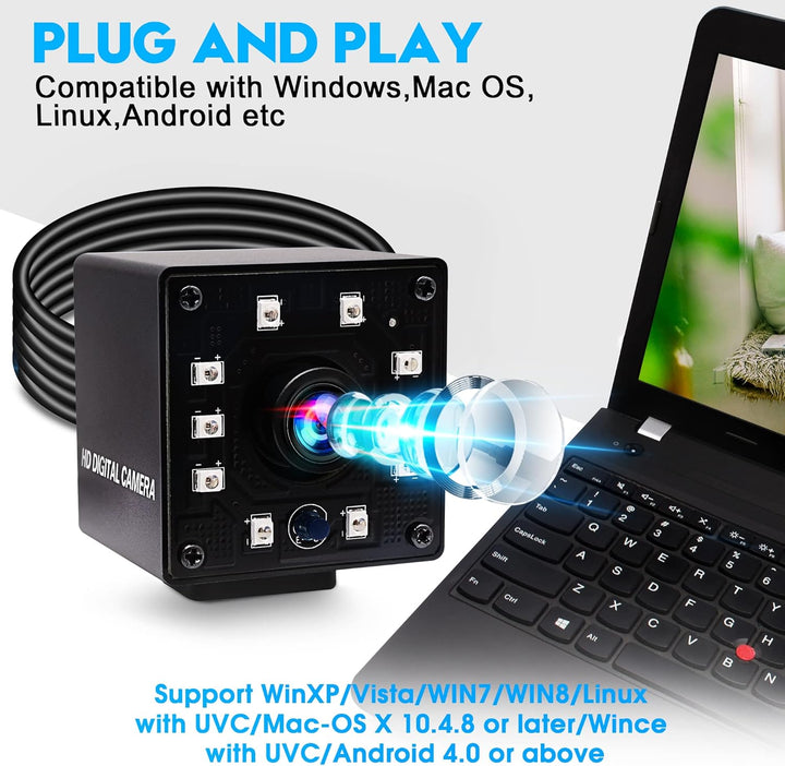 ELP KL36IR 1080P Webcam Full HD Nachtsicht Infrarot PC Kamera 720P/60fps Plug and Play Kamera Video