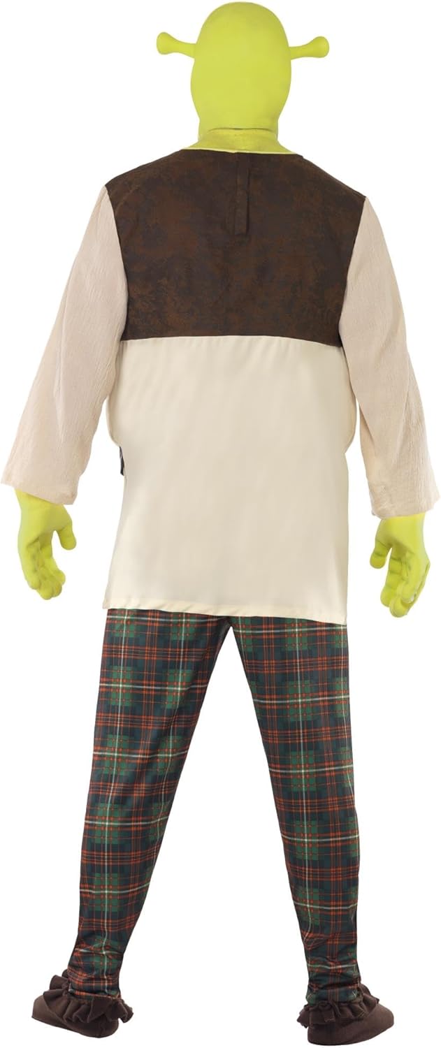Smiffys Shrek Costume, Green with Top, Trousers, Hands &amp; Mask, Officially Licensed Shrek Fancy Dress