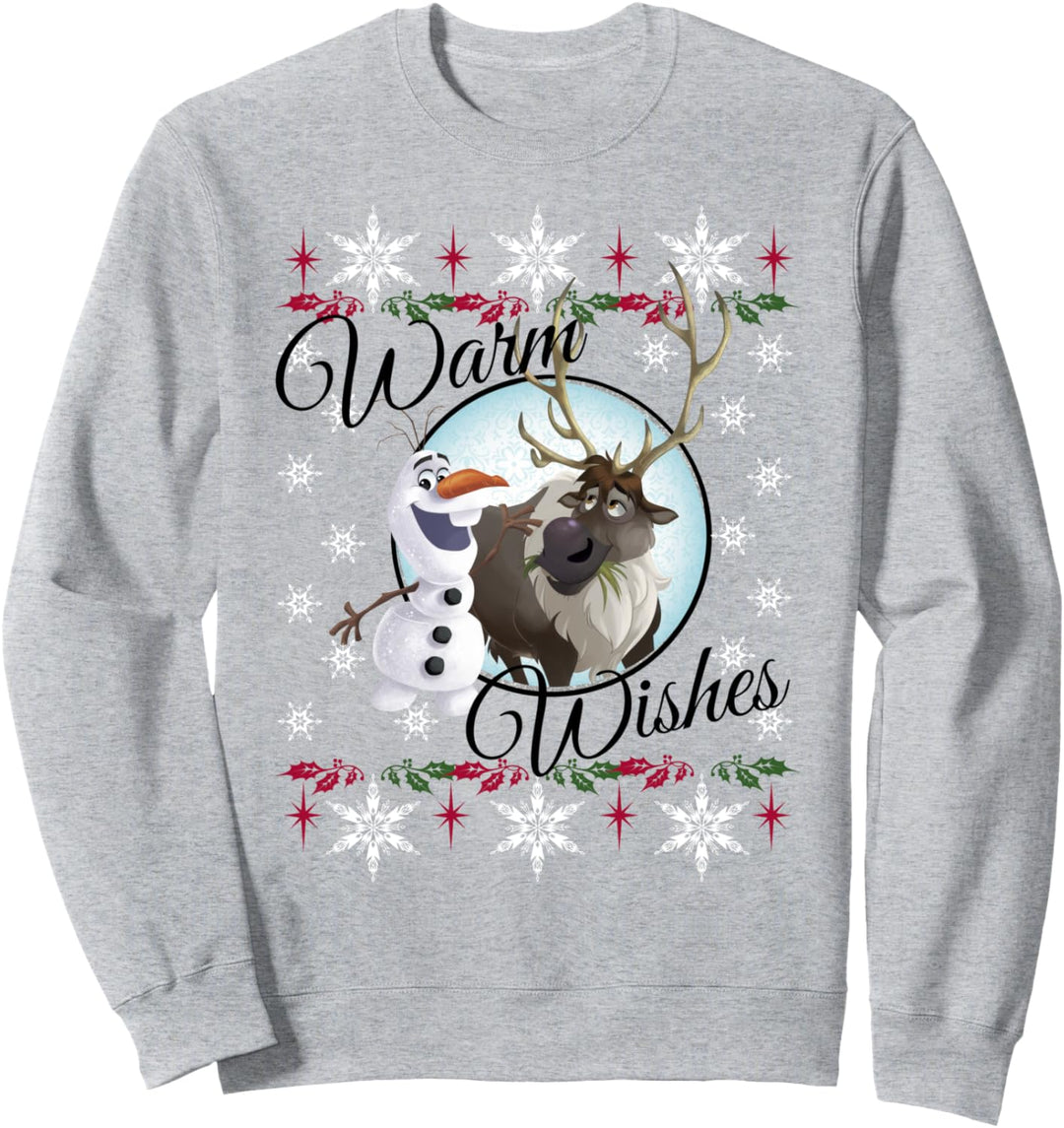 Disney Frozen Olaf And Sven Warm Wishes Holiday Portrait Sweatshirt