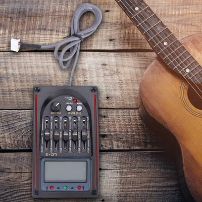 LCD 5-Band-Akustikgitarren-Vorverstärker-EQ LC-5 Equalizer-Tuner Piezo-Pickup-Equalizer-Pickup-Tuner