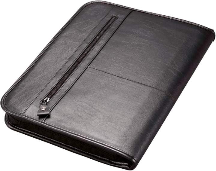 Alassio 30014 - Ringbuchmappe Limone, DIN A4, aus Leder, schwarz, ca. 36 × 28,5 × 4 cm Single, Singl