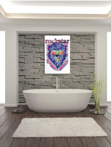 Rockstar-lion white Leinwandbild Bild auf Leinwand, XXL riesige Bilder fertig gerahmt mit Keilrahmen