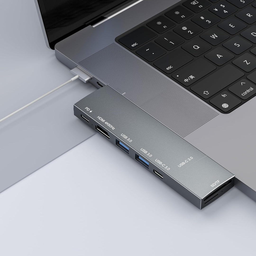 USB Hub for MacBook, USB-C Hub 8-in-2, 2 HDMI 4K 60Hz, USB C, 2 USB A Data Ports microSD SD Card Rea
