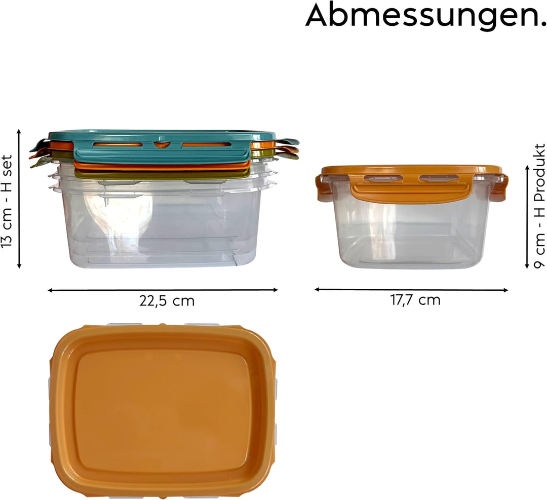 Snips, SnipsLock MIXCOLOR, Set 3 Vorratdosen 3 x 1,80 LT Rechteckig Voratdosen set, 23,5 x 18,5 x 13