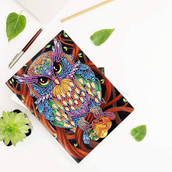 DIY Diamond Painting Notizbücher Blanko Eule Malen nach Zahlen Kits Kreatives A5 Tagebuch Buch Kunst