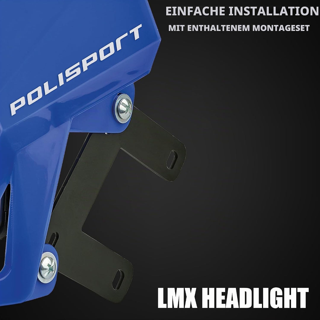 Polisport 8657600002 - LMX-Scheinwerfer aus Polypropylen mit Halogenlampe, kompatibel mit allen Moto