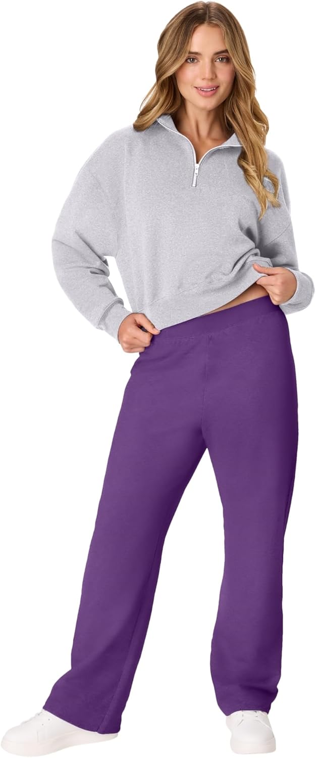 Hanes Damen EcoSmart Sweatpants mit offenem Bein, Fleece, Normale und zierliche Grössen erhältlich O