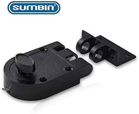 SUMBIN Jimmy Proof Riegelschloss mit Schlüssel (schwarz), Schwarz