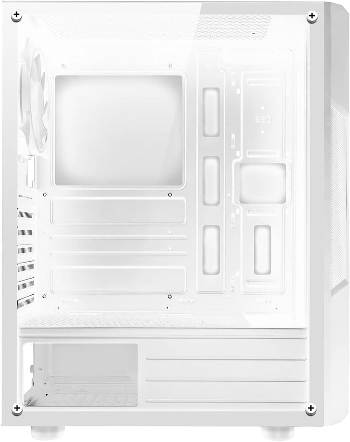 Spirit of Gamer - Clone III | PC Gehäuse Weiss RGB | Kompatibel ATX/mATX/ITX | Leerer Gaming Tower m