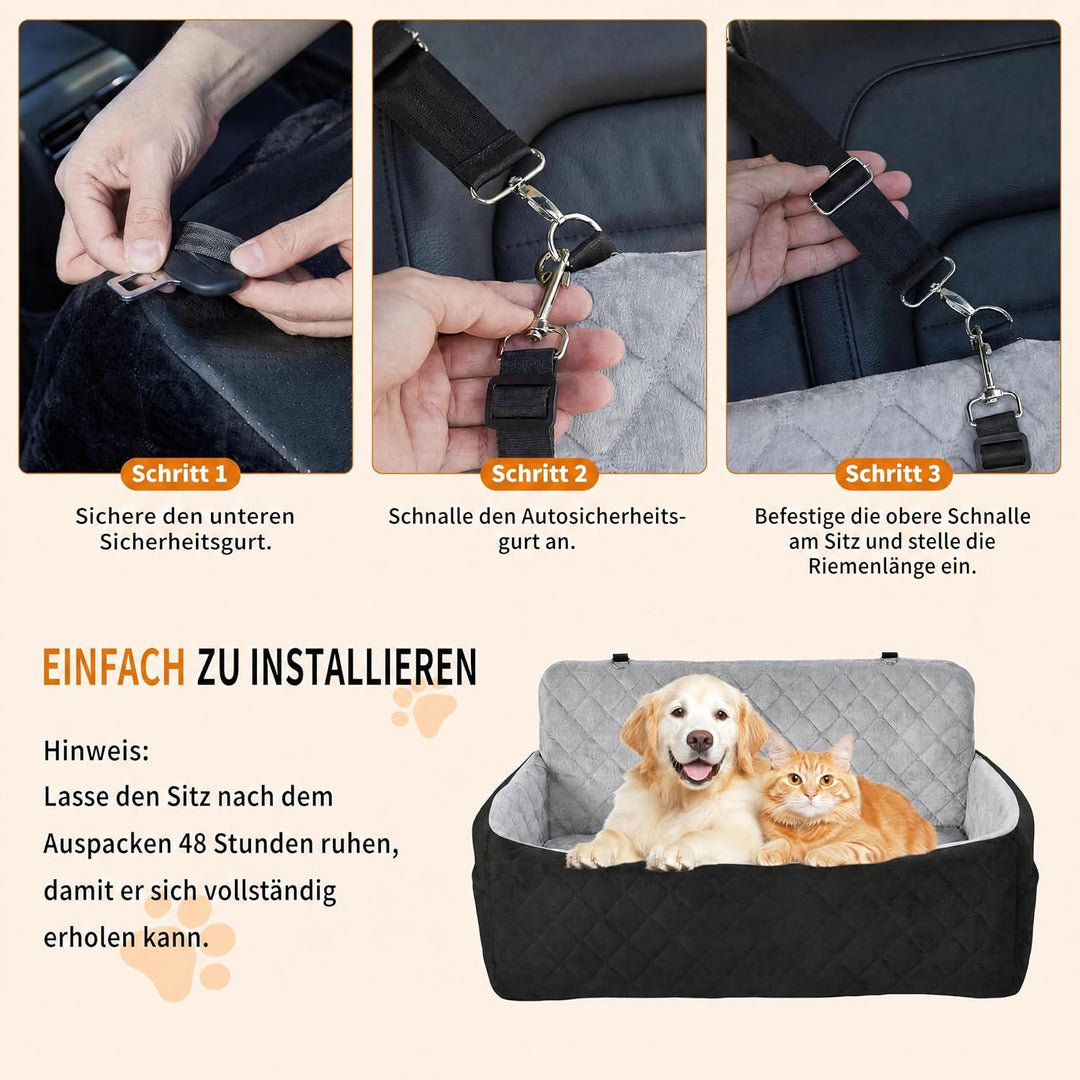 Garvee Hundeautositz 80x50x40cm Plüsch Hundebett Auto Rückbank Waschbar | Wolkenweicher Plüsch Pfleg