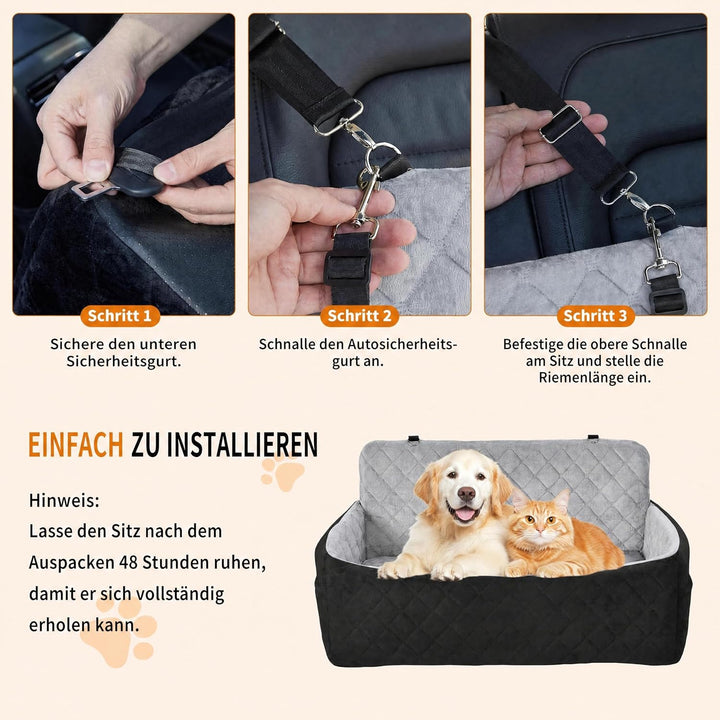 Garvee Hundeautositz 80x50x40cm Plüsch Hundebett Auto Rückbank Waschbar | Wolkenweicher Plüsch Pfleg
