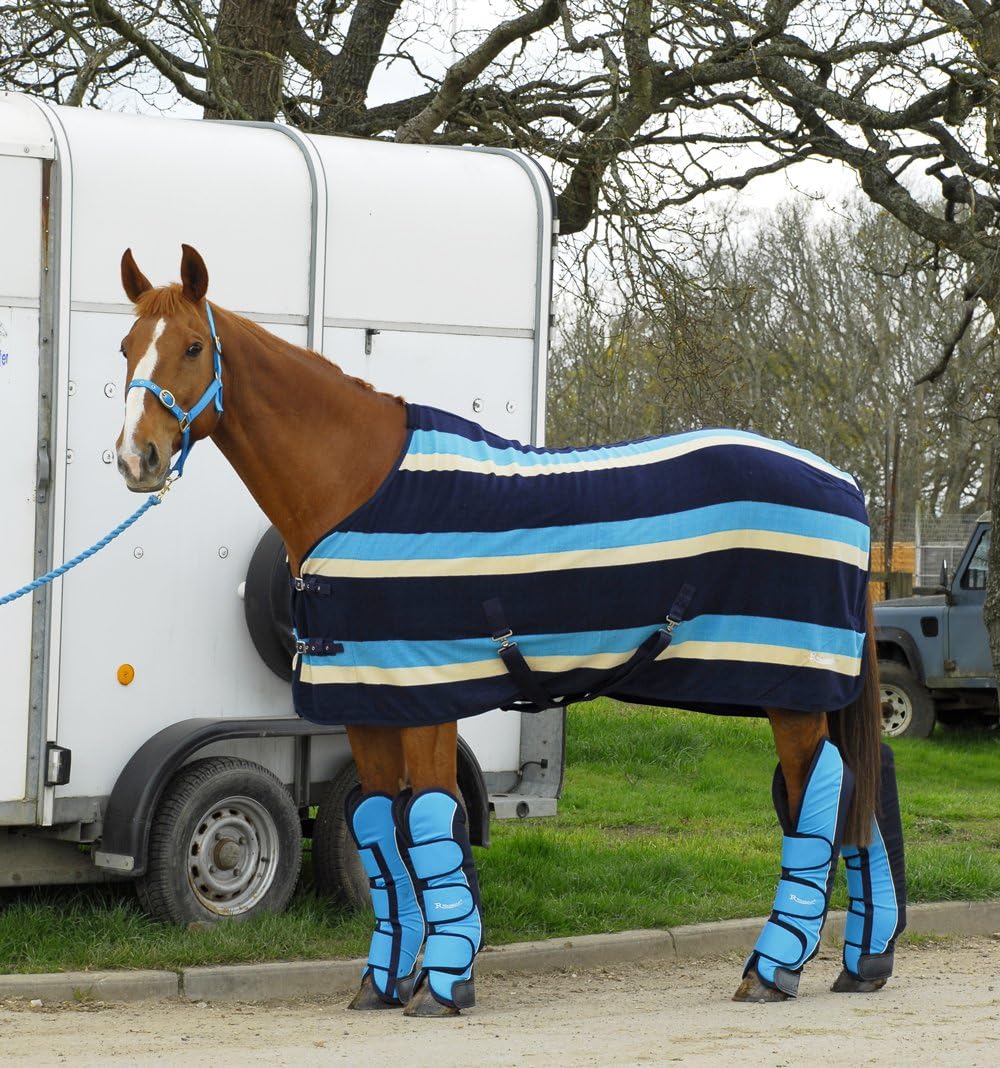 Rhinegold Elite Reisestiefel, volle Länge, 4 Stück Turquoise/Navy Volle Grösse, Turquoise/Navy Volle